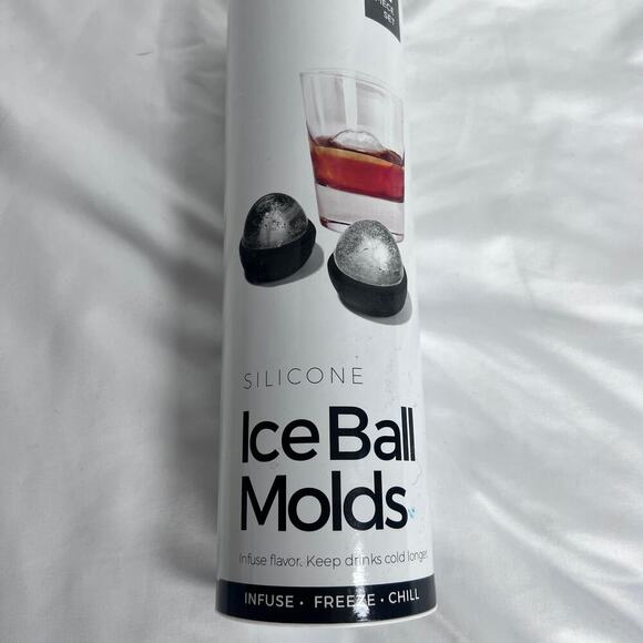 Silicone Ice Ball Molds 4 Piece Set Round Sphere Whiskey Cocktail Drink Chiller - Picture 2 of 4